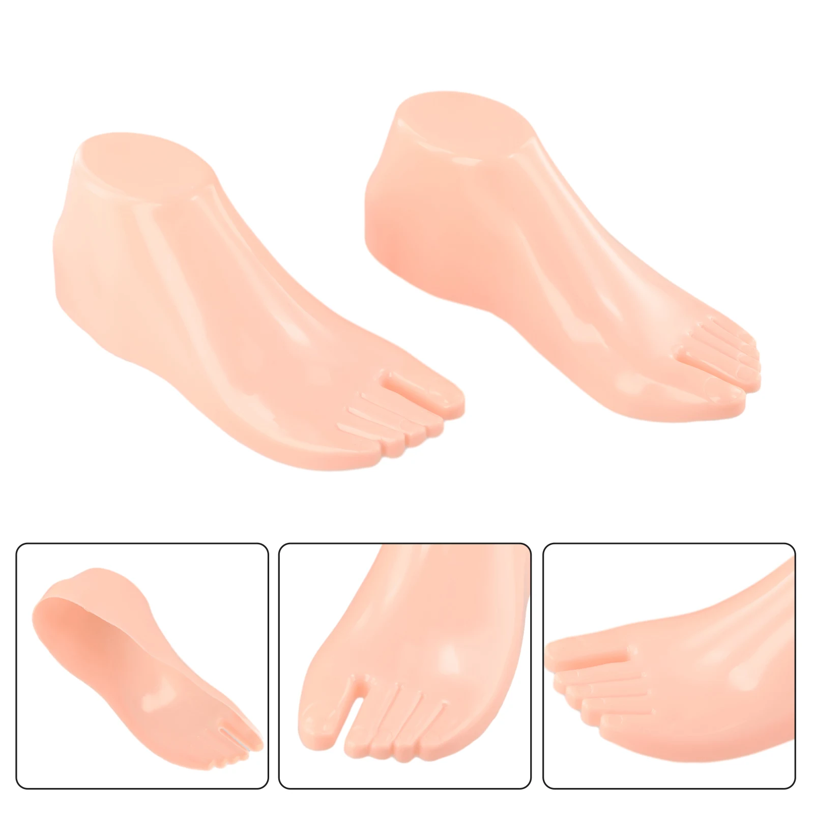 1 Pair Hard Plastic Foot Models Foot Model For Stuffing Shoes Mannequin PVC Shoe Extension Tool For Showcasing Shoes