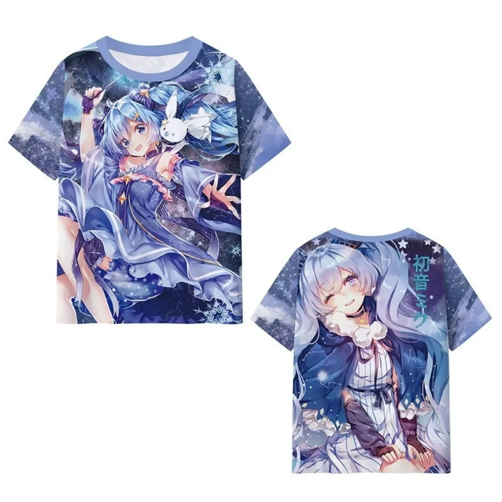 

Hot Sale In Summer Hatsune Miku Blue 3d Printed T-Shirt, Adult Children's Large Fashionable Casual Quick Drying T-Shirt