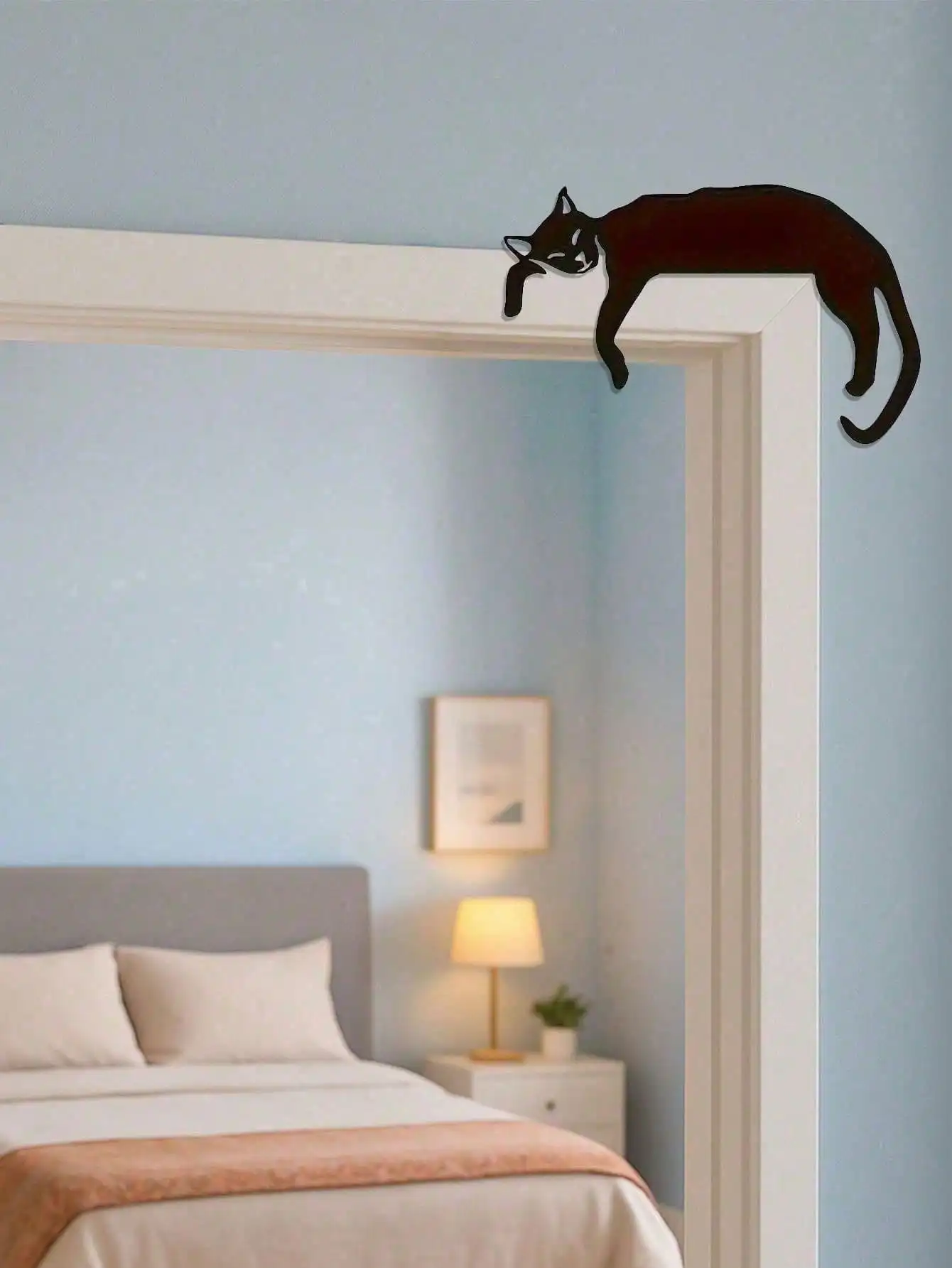 Silueta de Gato Negro Gótico para Colgar en la Pared - Decoración Vintage de Halloween para Chimenea, para un Hogar con Estilo Brujescos