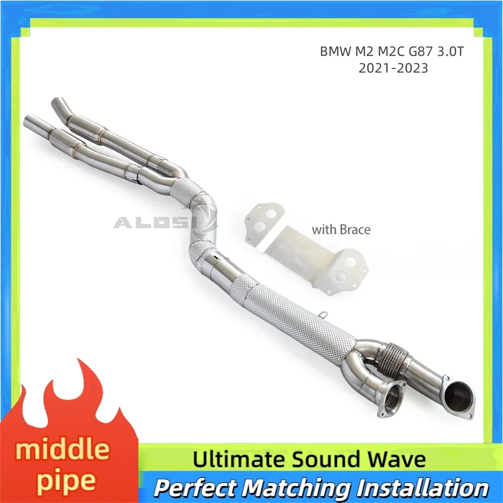 

Средняя выхлопная система из нержавеющей стали для BMW M2 M2C G87 3.0T 2020-2023 89 мм, высокая производительность с изолированным гоночным звуком средней трубы