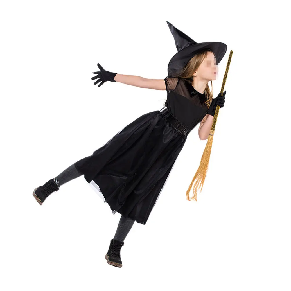 1Set Kids Witch Costume Outfit Halloween Special Occasion Soft Comfort Fit Easy on Cosplay Party Dress Classic