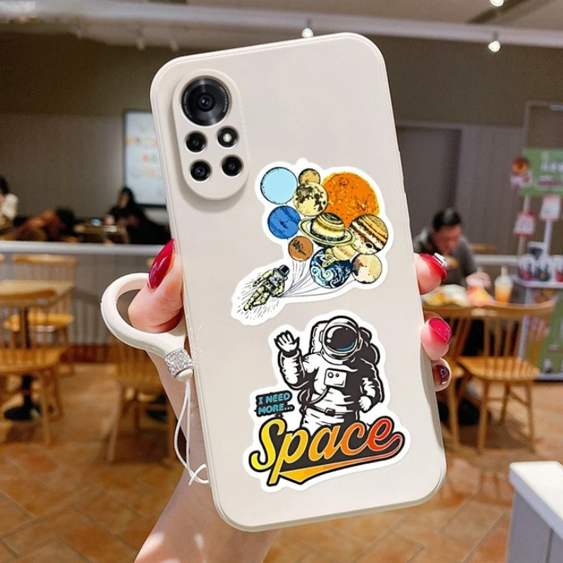 10/25/50pcs Waterproof Outer Space Graffiti Stickers Cartoon Astronaut Luggage Skateboard Laptop Refrigerator Car Gift