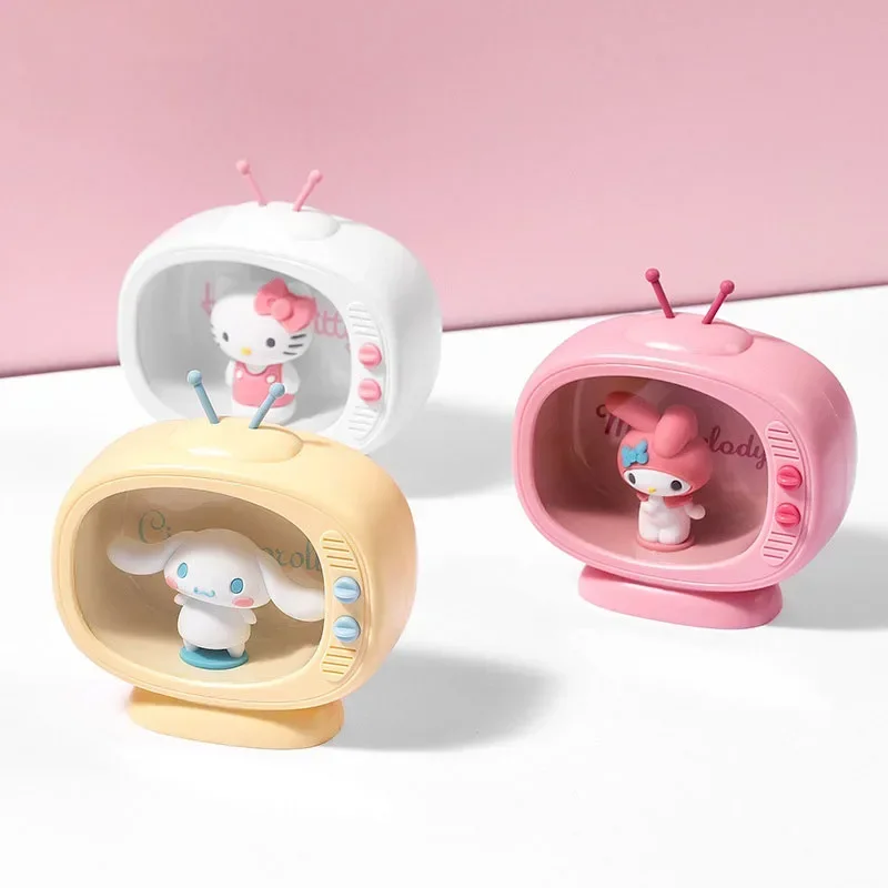 

Sanrioed Kawaii My Melody Cinnamoroll Kt мини-ТВ Стиль искусственная ночь спальня Милая настольная лампа прикроватная лампа подарок для девушки