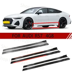 FOR AUDI RS7 4G8 2M Car Side Skirt Extension Plate Lip Separator Bumper 2.18M Racing Side Spoiler