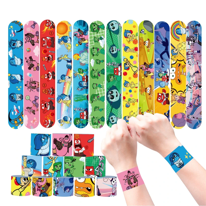 Inside Out2 Slap Armbänder Partybevorzugung Geschenk Goodie Bag Füllstoffe Inside Out Snap Armbänder Armbänder für Kinder Mädchen Geburtstagsfeier