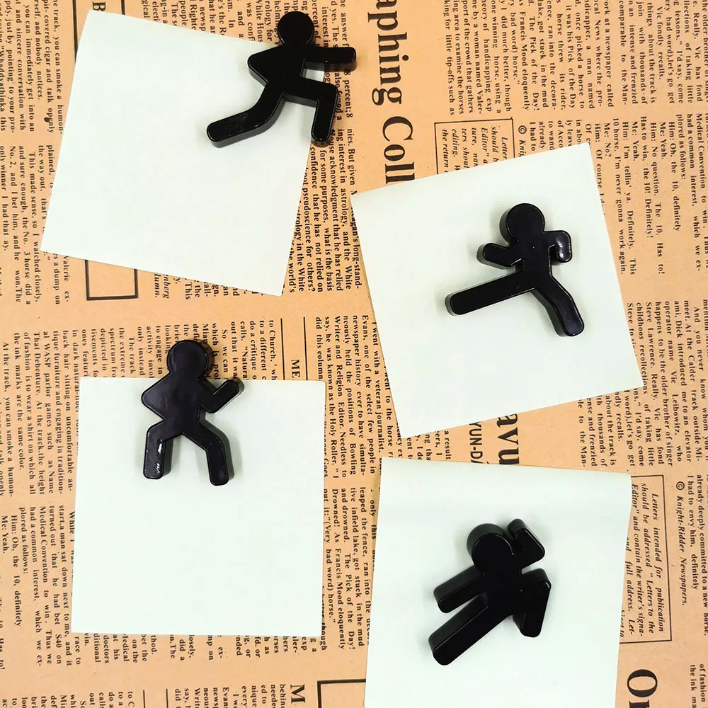 4pcs/Set Creative Kungfu Gays Fridge Magnet Stickers Cute Ninja Shape Message Note Fixed Supplies Use For Home Office