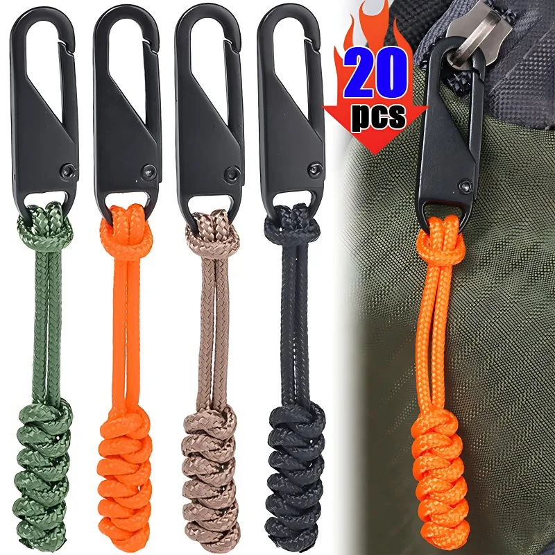 Detachable Zipper Pullers Outdoor Bag Zipper Pull Head Durable Wear-resistant Umbrella Rope Woven Zipper Replaceable Accessories