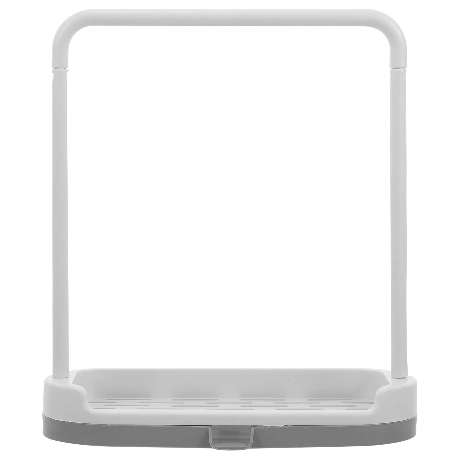 

Plastic Dish Drying Stand Lightweight Solid Countertop Organizer Stable Base Soap Sponge Storage Towel Hanging Rack Grey Rag