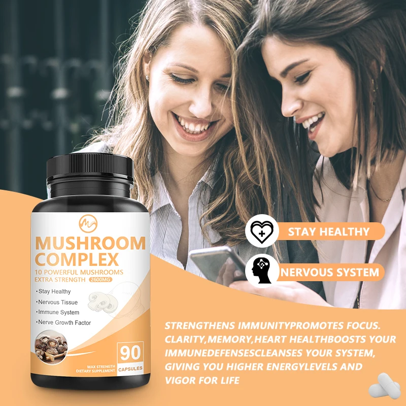 كبسولات مينش الفطر المركبة 2600 مجم تدعم الجهاز المناعي والذاكرة والتركيز وتخفيف التوتر #2