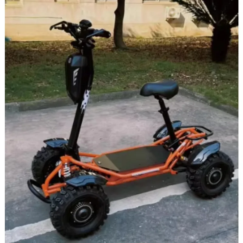 four-wheel electric scooter with lithium battery 30AH, foldable and waterproof, suitable for off-road expeditions and daily use