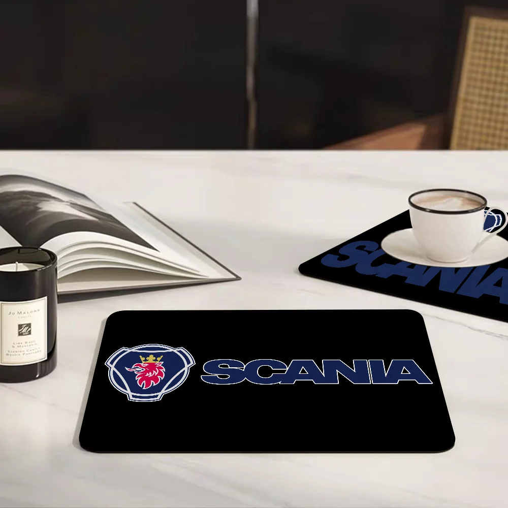 S-Scanias-S Top Class Truck Kitchen Drainage Mat Retro Style Dish Drying Pads Absorbent Placemats Tableware Mats Accessories