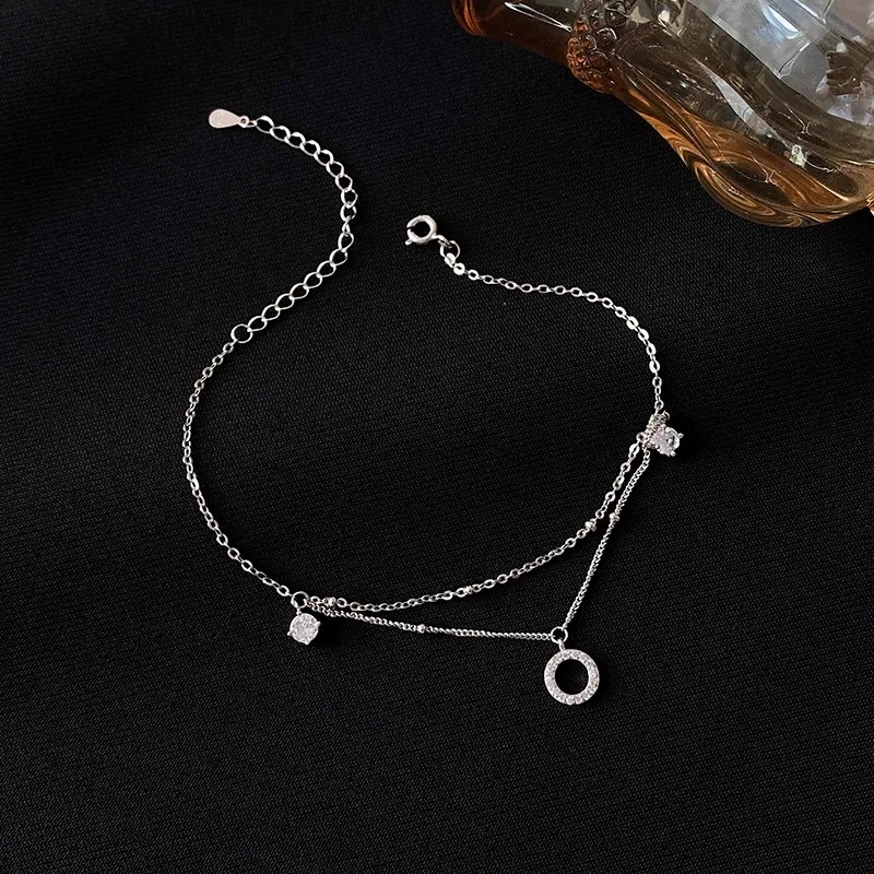 

Sterling silver anklet women's circle sexy exquisite versatile design foot decoration women's premium foot chain