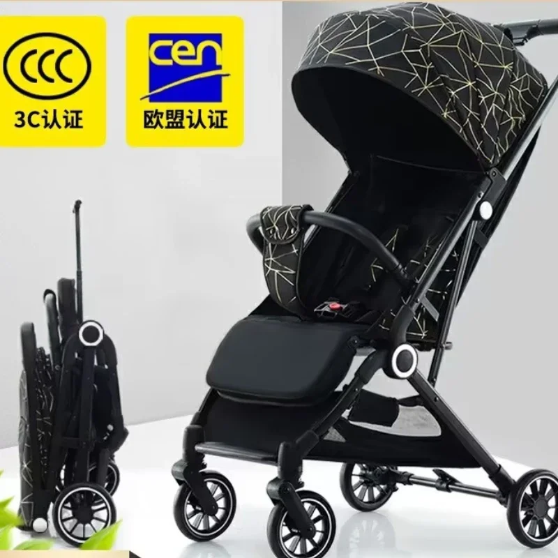 High View Stroller Can Sit and Lie Down Portable Folding Baby Shock-proof Children's Stroller