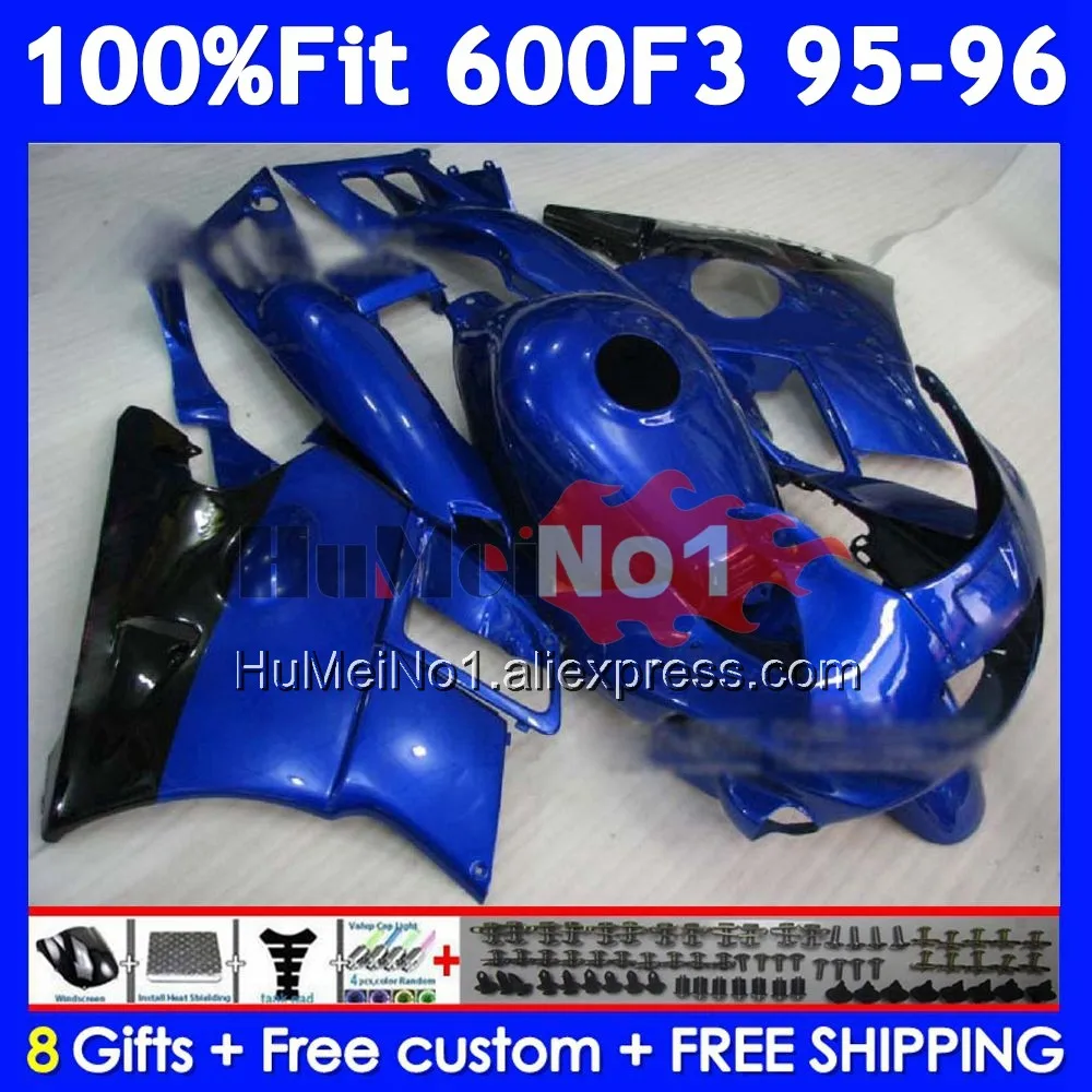 OEM Body +Tank For HONDA CBR600 F3 FS Blue black CBR600FS 38No.91 CBR 600F3 600 F3 CBR600F3 1995 1996 95 96 Injection Fairing