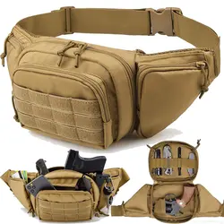 Men Waist Bag Belt Bumbag Waterproof Nylon Molle EDC Fanny Phone Pouch for Hunting Climbing Camping