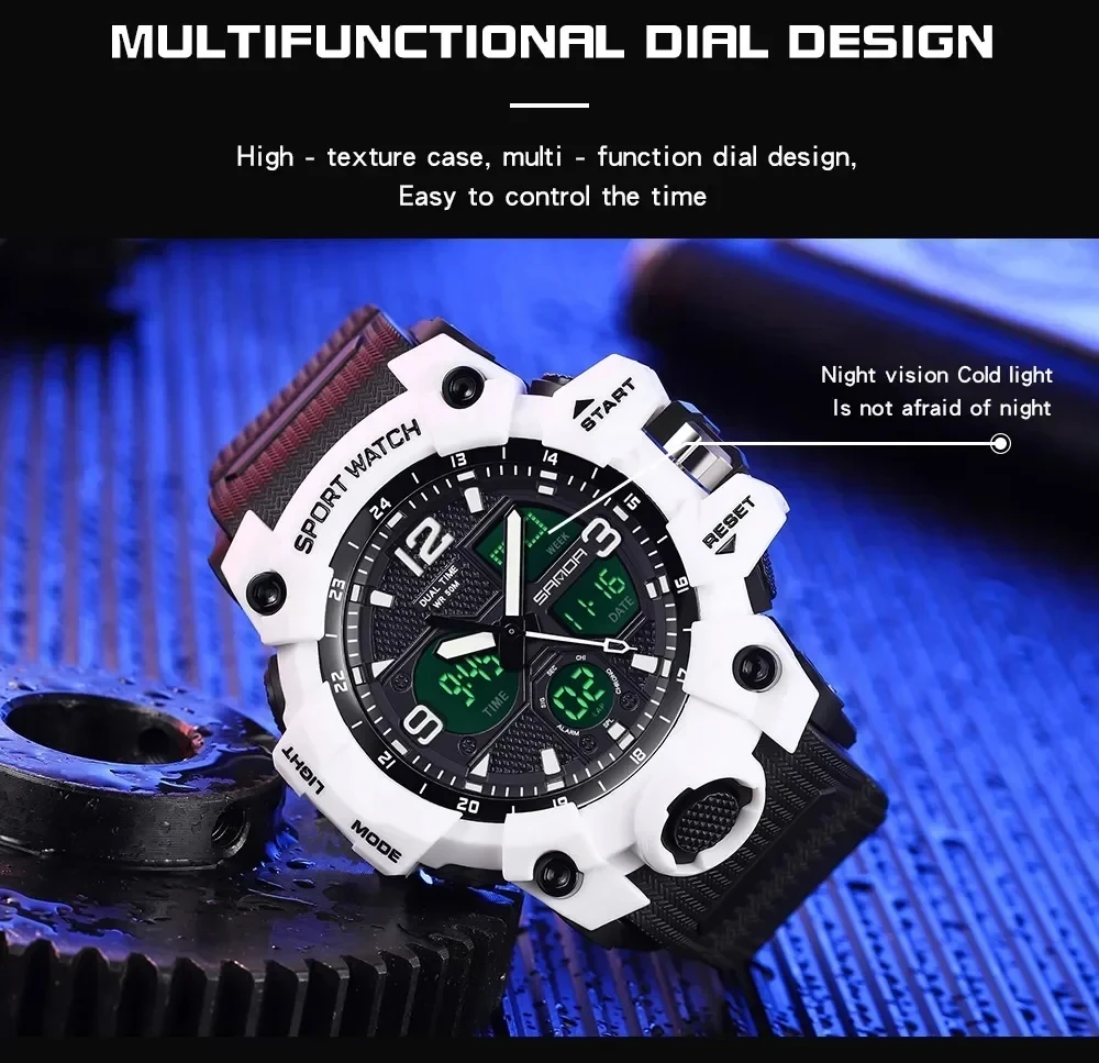 SANDA Orologio militare al quarzo Uomo Orologio da polso impermeabile per uomo Orologio shock relogios masculino Orologi sportivi da uomo delle migliori marche