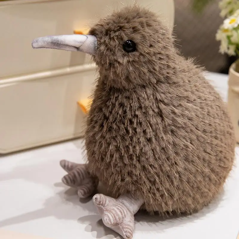 Kiwi Bird Plushies Stuffed Animal Kiwi Toy Cute Furry Kiwi Plushie Doll Realistic Simulation Bird Toys For Kids Birders Boys