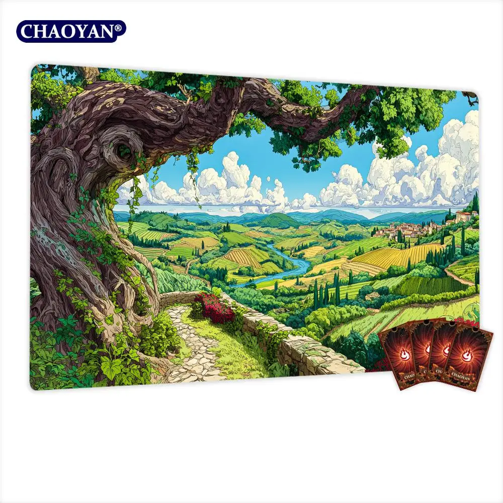 

Ancient Tree Scenery MTG Playmat Magic Card Battle Mat Non-Slip Durable 35X60CM Commander playmat Board Game Mat for TCG