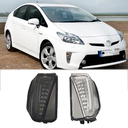 Car LED Front Bumper Fog Lamp DRL Daytime Running Lights Yellow Turn Signals Light For Toyota Prius ZVW30 2012 2013 2014 2015