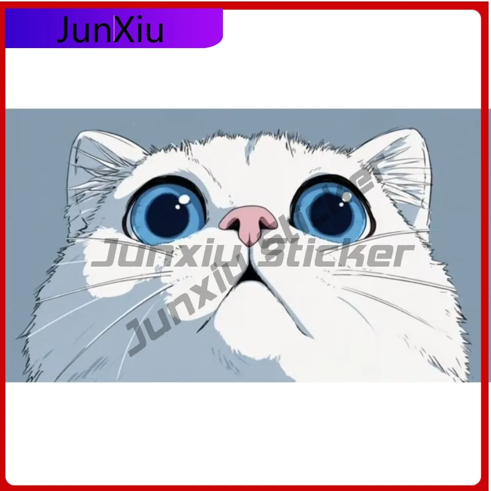 

Peekin’ White Anime Cat Funny Car Laptop Window Bumper Waterproof Vinyl Decal Decoration Cool Trendy Cool Aesthetic Funny