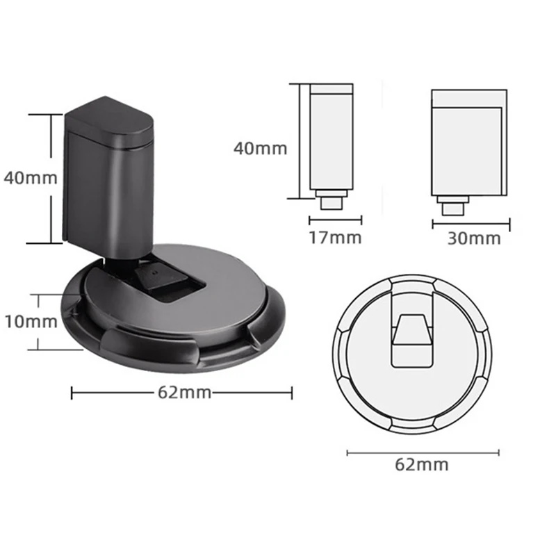 Magnetic AlloyDoor Stopper Mechanical Floor Door Stopper Punch-Free Silent Floor Door Stop Adjustable No Drilling