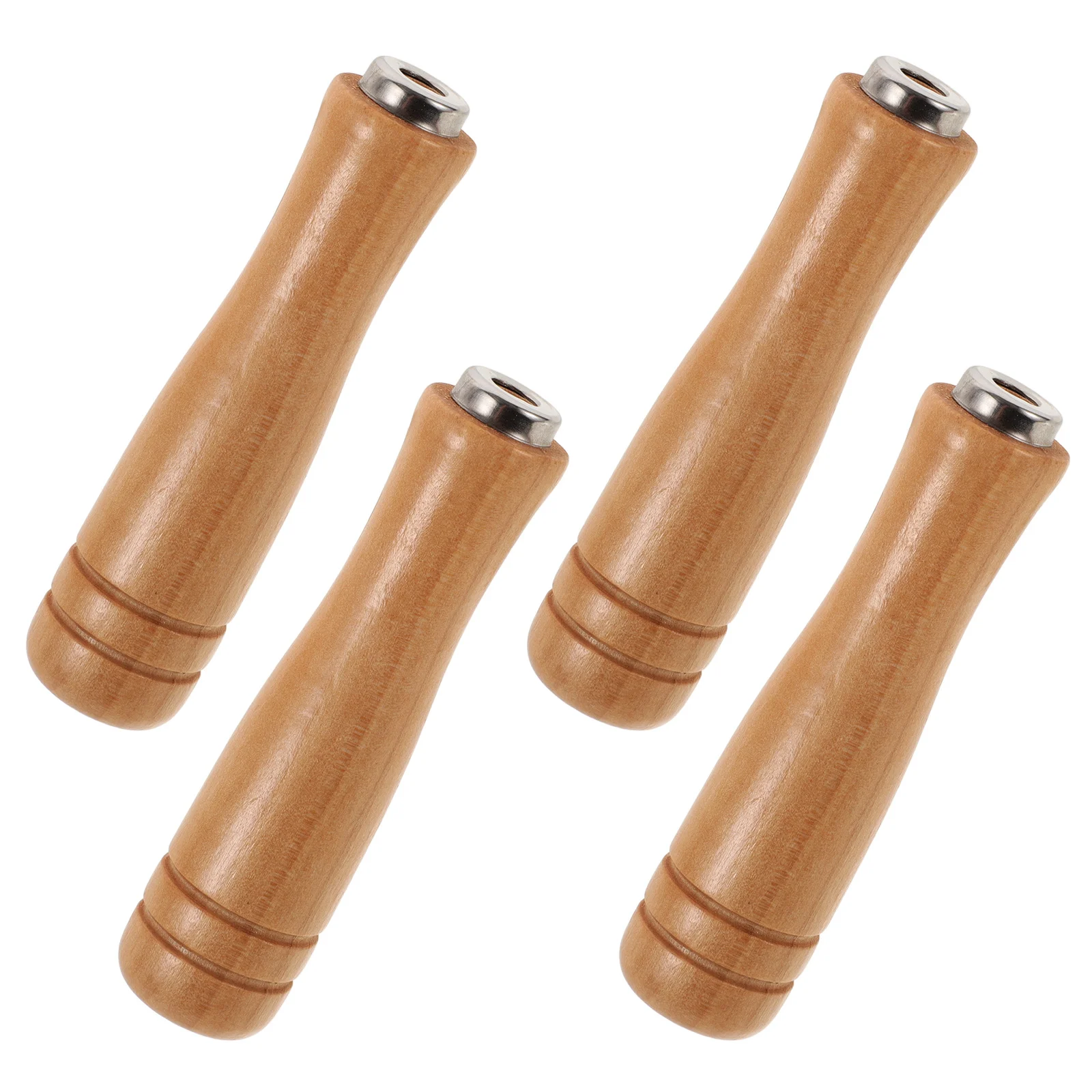 

4Pcs Wooden Rasp Handles Replacement File Grip Ergonomic Sturdy Cutter Handle for Multipurpose Use File for Metal