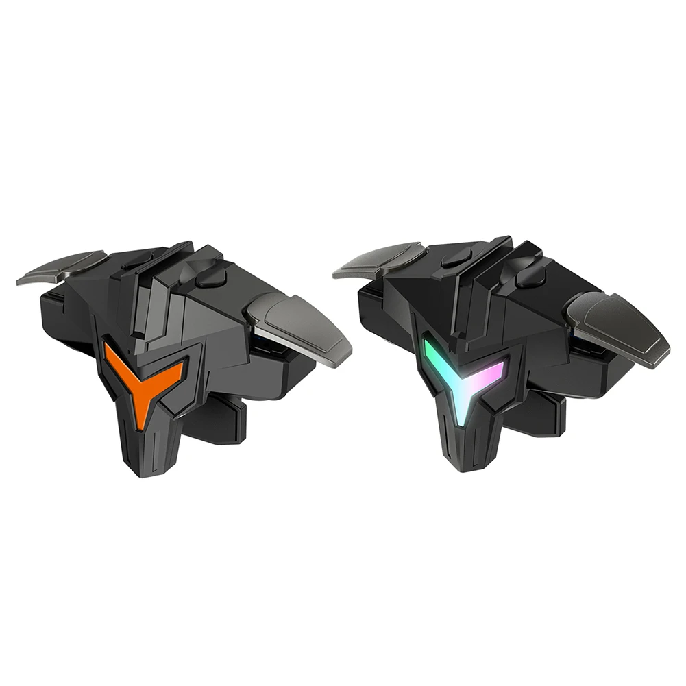 1/2pcs RGB/Mechanical 4 Finger Mobile Gaming Trigger for PUBG Mobile Game Joystick Trigger Aim Trigger Button for Mobiles Phones
