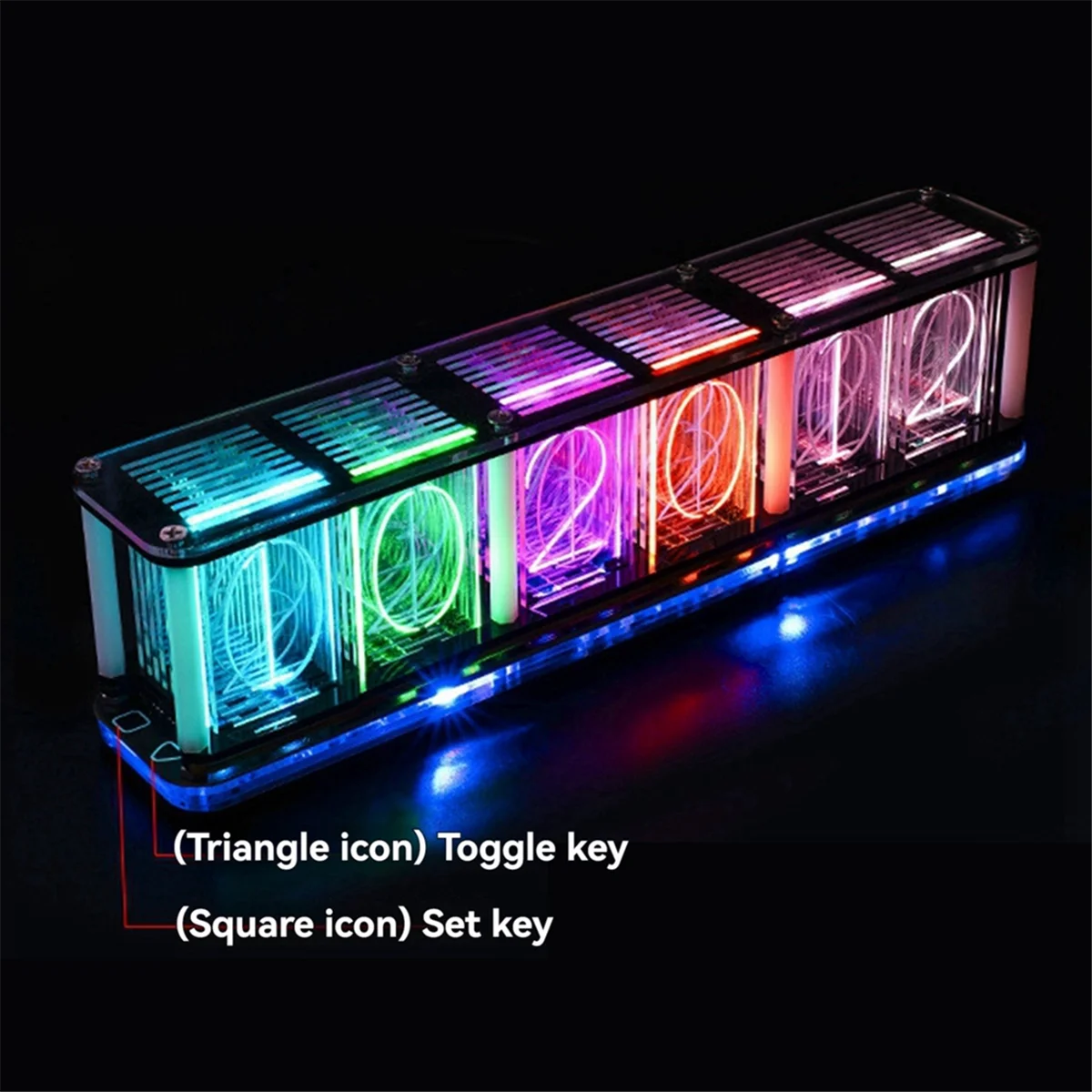 Digital LED Alarm Clock Kit Large Font 6-Digit Electronic Clock Bulk Music Spectrum Module DIY Featuring Voice