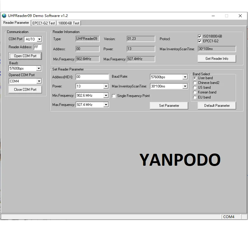 Yanpodo 860Mhz~960Mhz USB UHF RFID Reader writer EPC GEN2 10cm-3m rfid reader UHF free Java Dephi C++ SDK