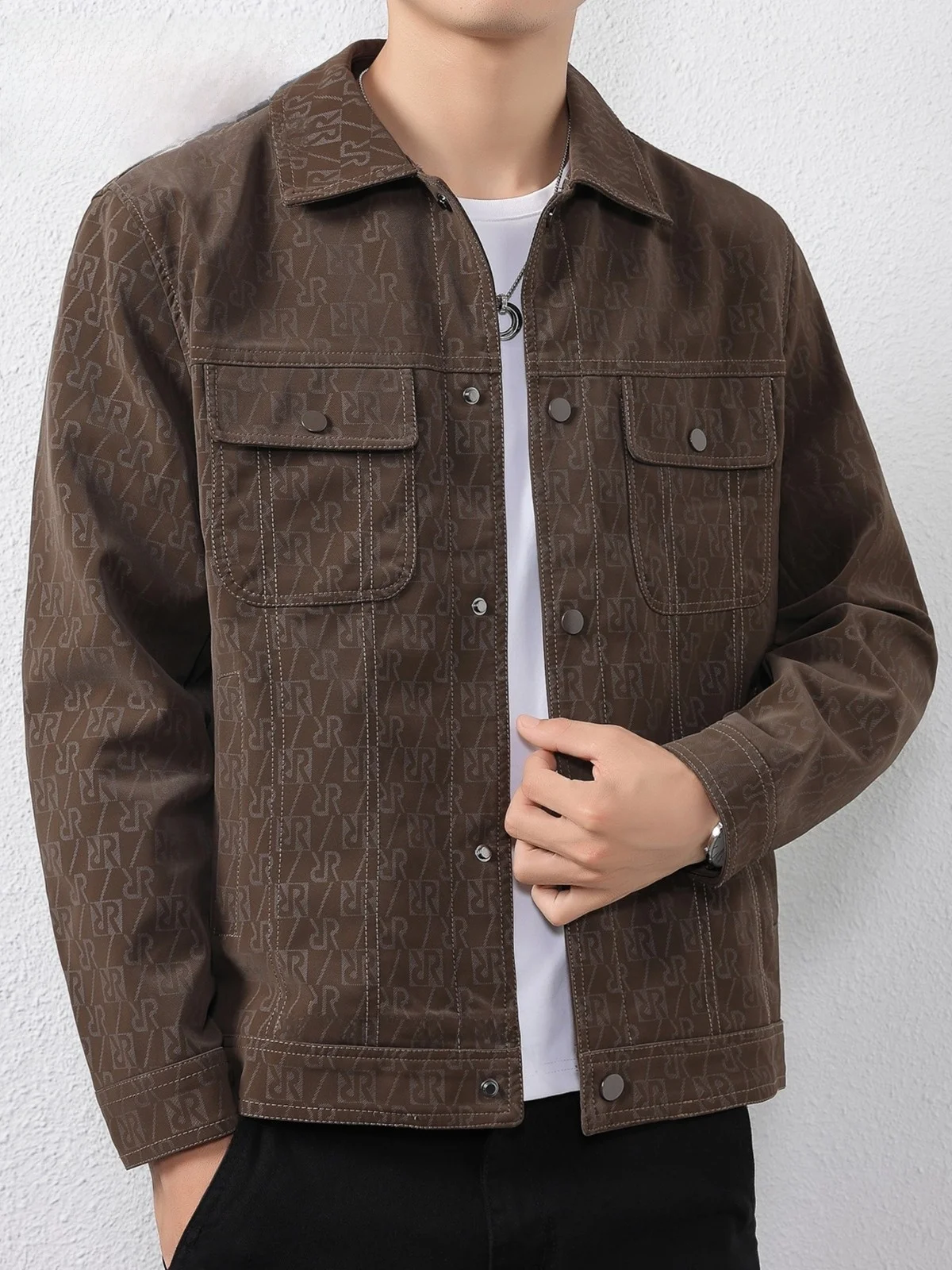 

Мужская повседневная кожаная куртка-ветровка Rich Bird: модная молодежная верхняя одежда с длинными рукавами для весны