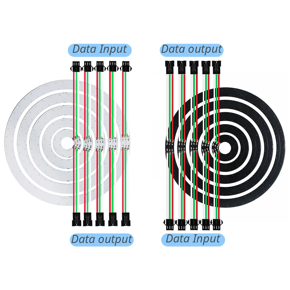 WS2812B DC5V Led Pixel Ring Individul AddressabIe Ring 5050 RGB WS2812 IC BuiIt-in Led ModuIe And 14Keys Lock USB  Controller