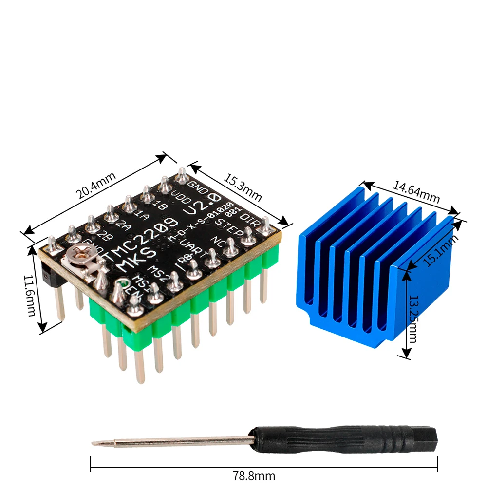 Makerbase MKS TMC2209 2209 Stepper Motor Driver StepStick 3d printer parts 2.5A UART ultra silent For SGen_L Gen_L Robin Nano