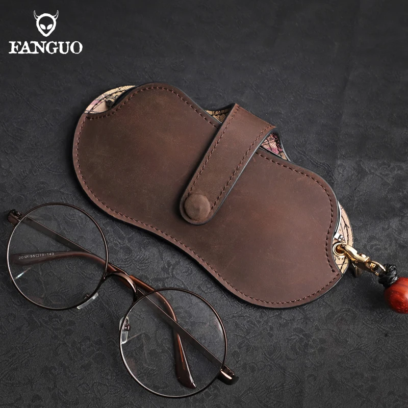 New Leather Sunglass Case Vintage Handmade Genuine Leather Sunglasses Leather Cover Organizer Glasses Holder Bag