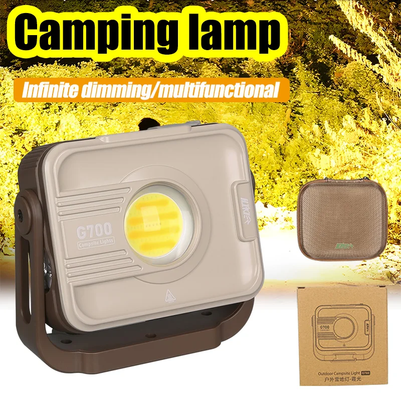 6000mAh High-power LED Lantern Rechargeable Infinite Dimming Magnetic Suction Camping Light Portable Hook Tent Light Flashlight