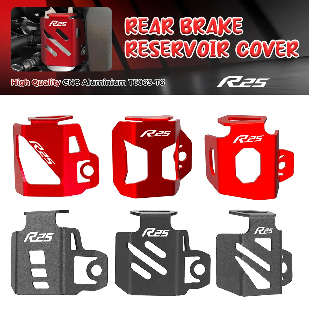 

YZFR25 YZF-R25 2022 2023 For YAMAHA YZF R25 2014-2024 Motorcycle Rear Brake Fluid Tank Oil Cup Reservoir Guard Cover Protector