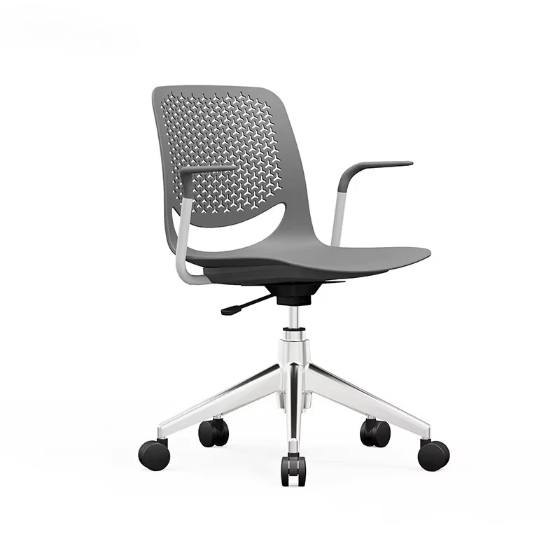 & Modern Mesh Plastic+Steel Ergonomic Mid Back Adjustable Swivel Rolling Task Chair Home Office Conference Chair