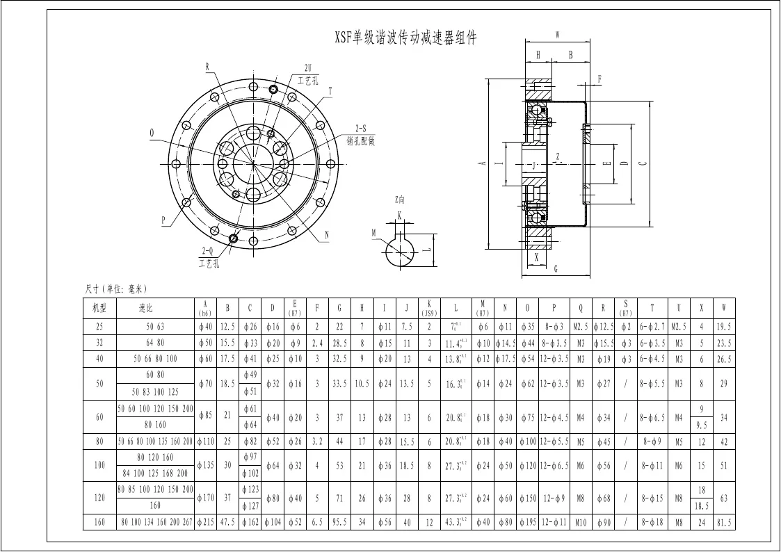 Ingranaggio a trasmissione armonica XSF