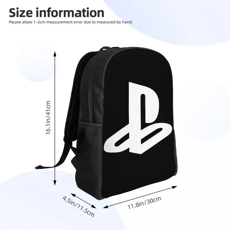 Playstations Mochila para Mulheres e Homens, Escola College Student Bookbag, Fits 15 "Laptop, Game Gamer Gift Bags