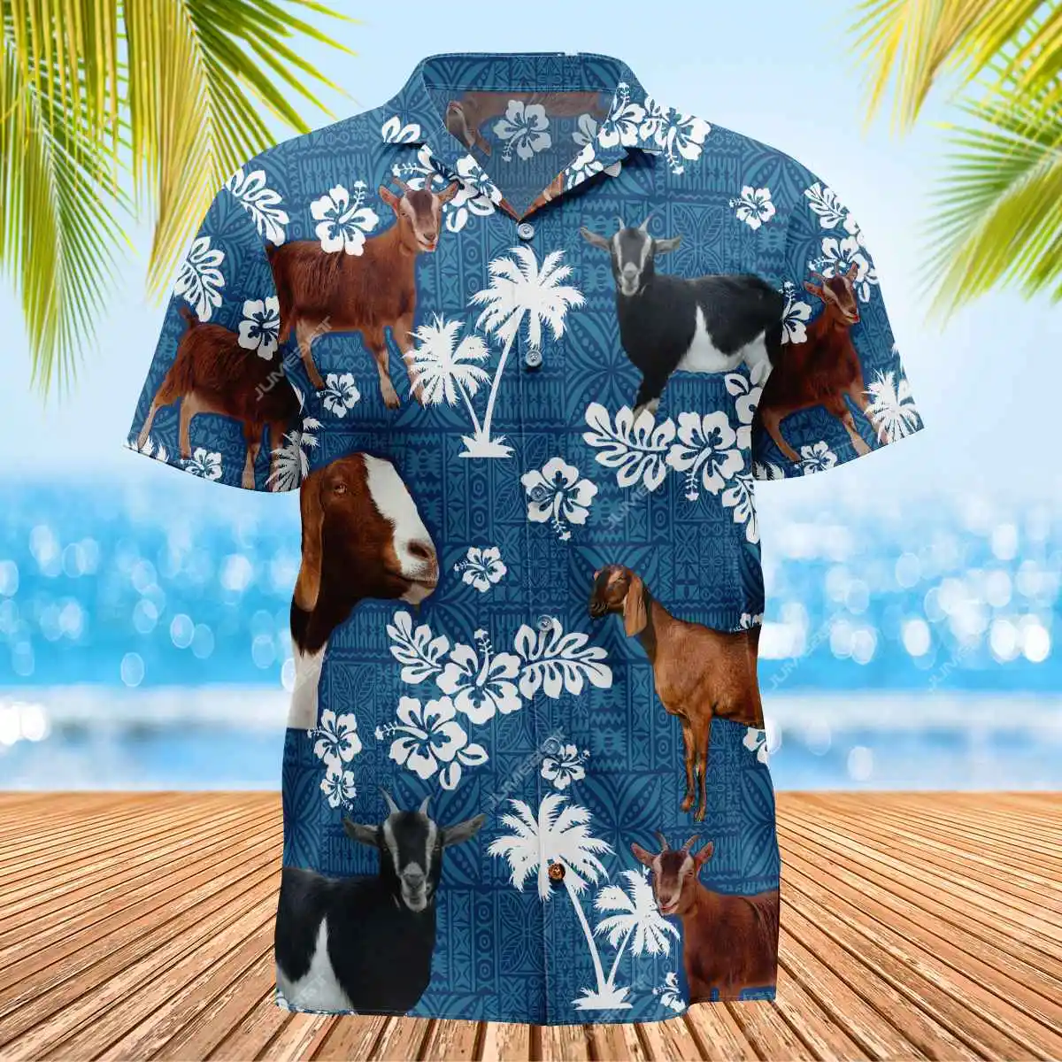 Men's Hawaii Shirt Oversized Farm Cattle Palm Tree Elegant Beach Y2k Blouse Cow Horse Social Vintage Clothes Farmer Gift Camisa