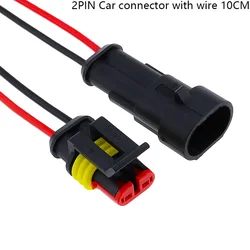 Conector de cable eléctrico impermeable, juego de enchufes, conectores automáticos con cable, sellado de 2 vías