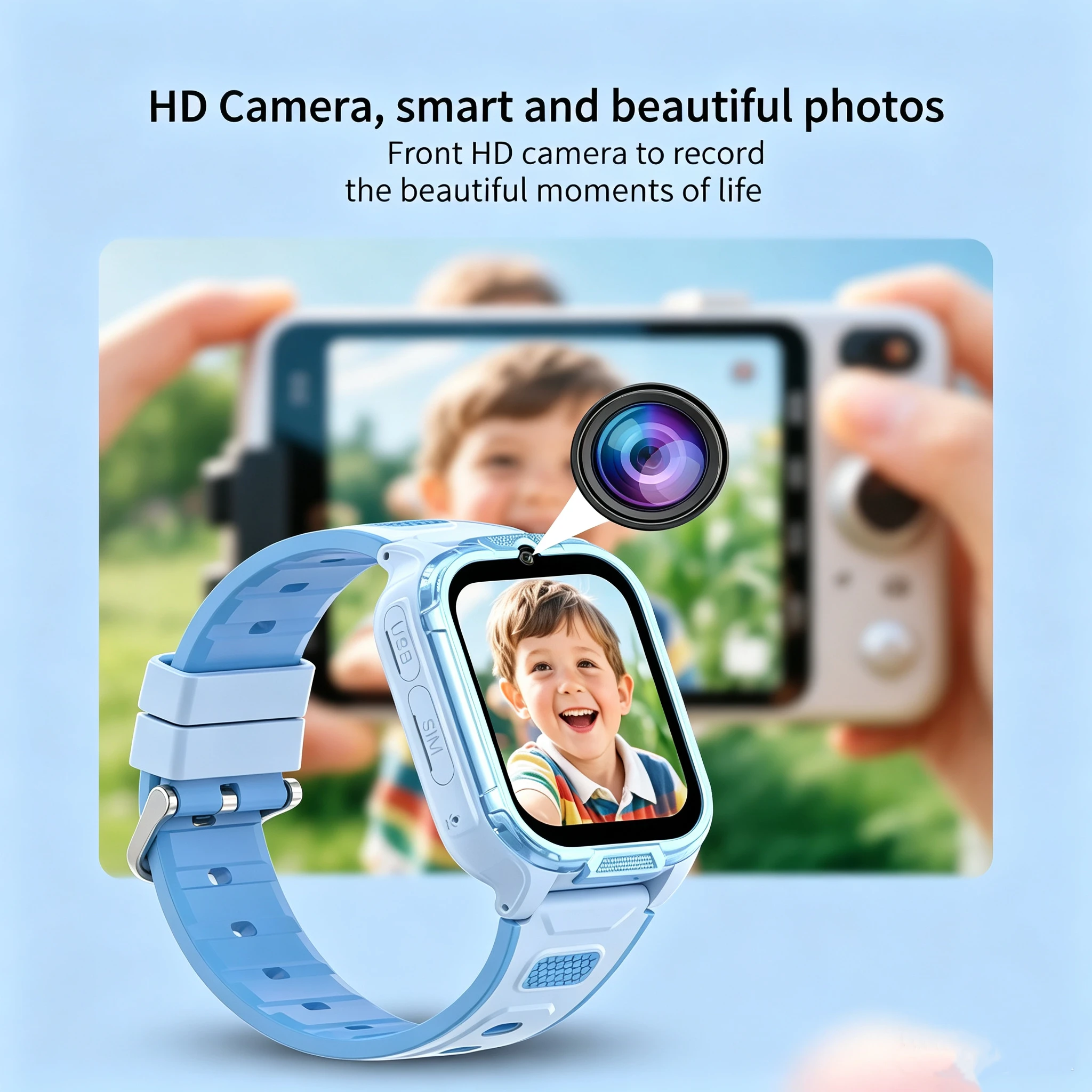 T80 Kids Smart Watch 4G SIM Card Phone GPS WiFi Tracker Location SOS Video Call Children
