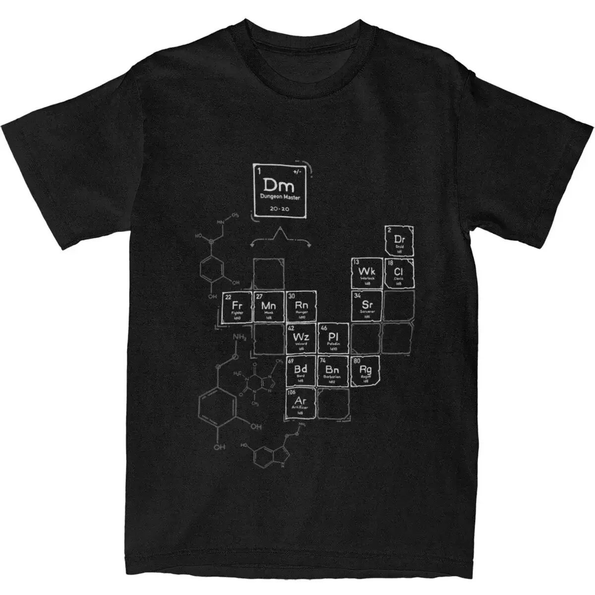 Men Dungeon Dragon Leisure 100% Cotton Unique Tee Shirts Chemistry Of Roleplay DnD Science Of D20 Dice Merchandise T Shirt