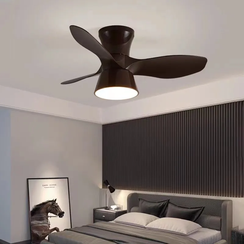 Smart LED industrial fan 32inch LED with Remote Control Black White black ceiling fan with light Children's Bedroom fan for work