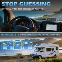 T20 USB/Solar Charging TPMS Car Tyre Monitor with 4 or 6 External Temperature Sensors Digital LCD Display 0-9.9Bar Tire Pressure Gauge Universal Smart 433.92MHz Auto Security Alarm 3