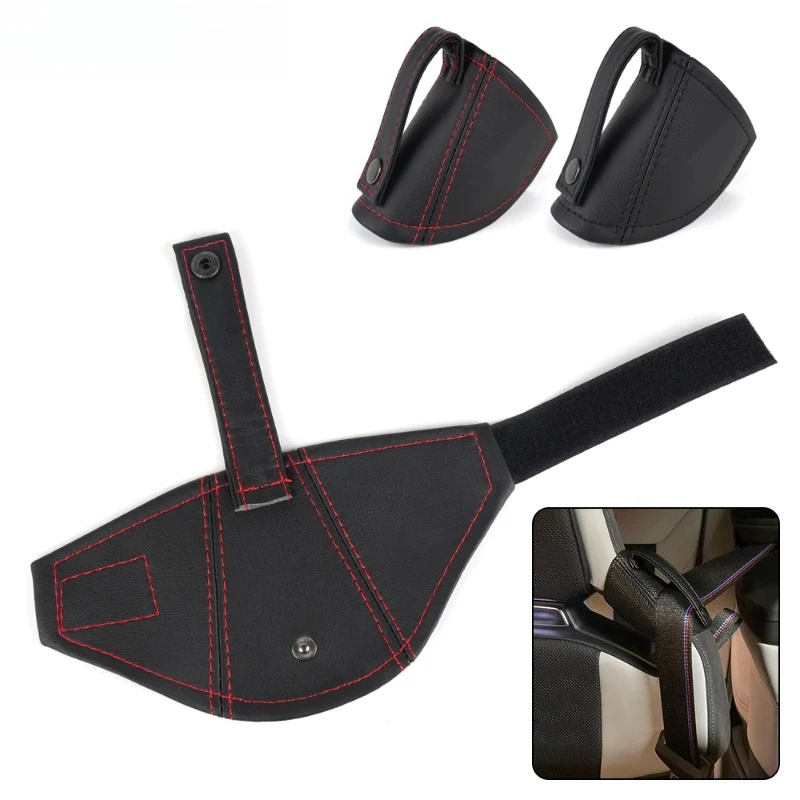 

1PC Universal PU Leather Car Racing Bucket Seatbelt Guide Safety Seat Belt Holder Protector RS-BAG095
