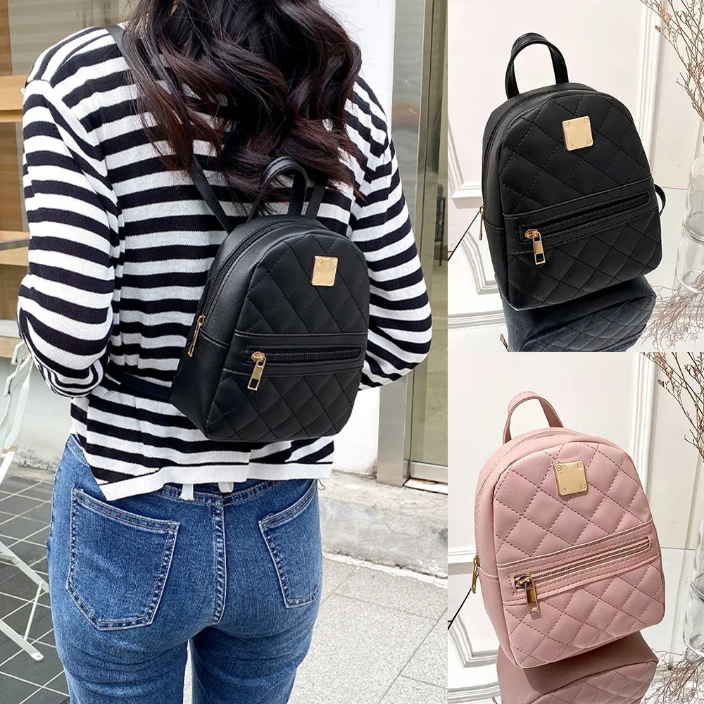 

Mini Women's Backpack Purse Leather Backpack Adjustable Strap Lightweight Small Backpack Ideal for Work School Trips