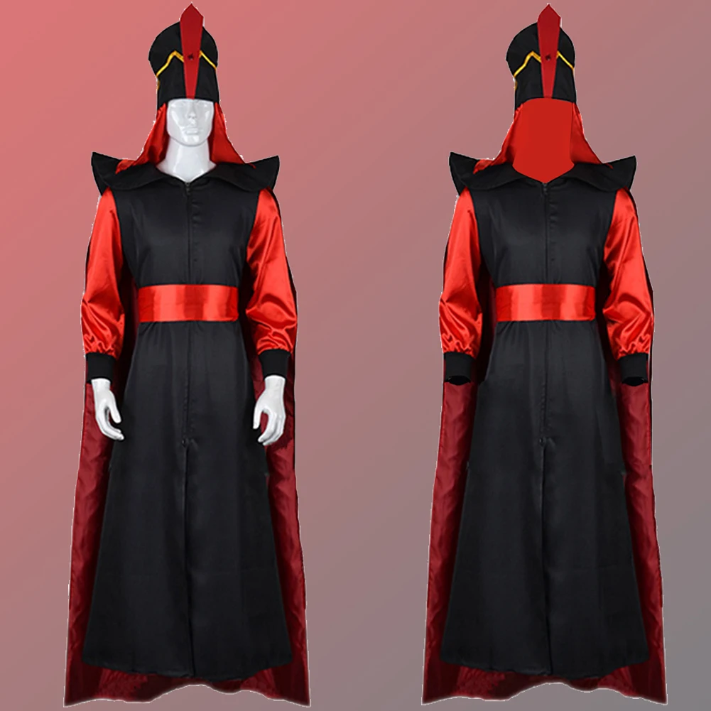 

Cartoon Sorcerer Costume Disguise Villain Jafar Cosplay Fantasy Adult Men Roleplay Fantasia Outfits Male Halloween Party Clothes