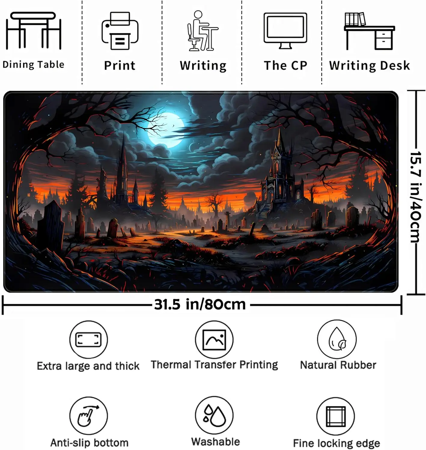 Dark Fantasy Castle Desk Mat Extended Desk Pad Gaming Mouse Pad XXL Large Computer Laptop Keyboard Office Desk Decor Mousepad