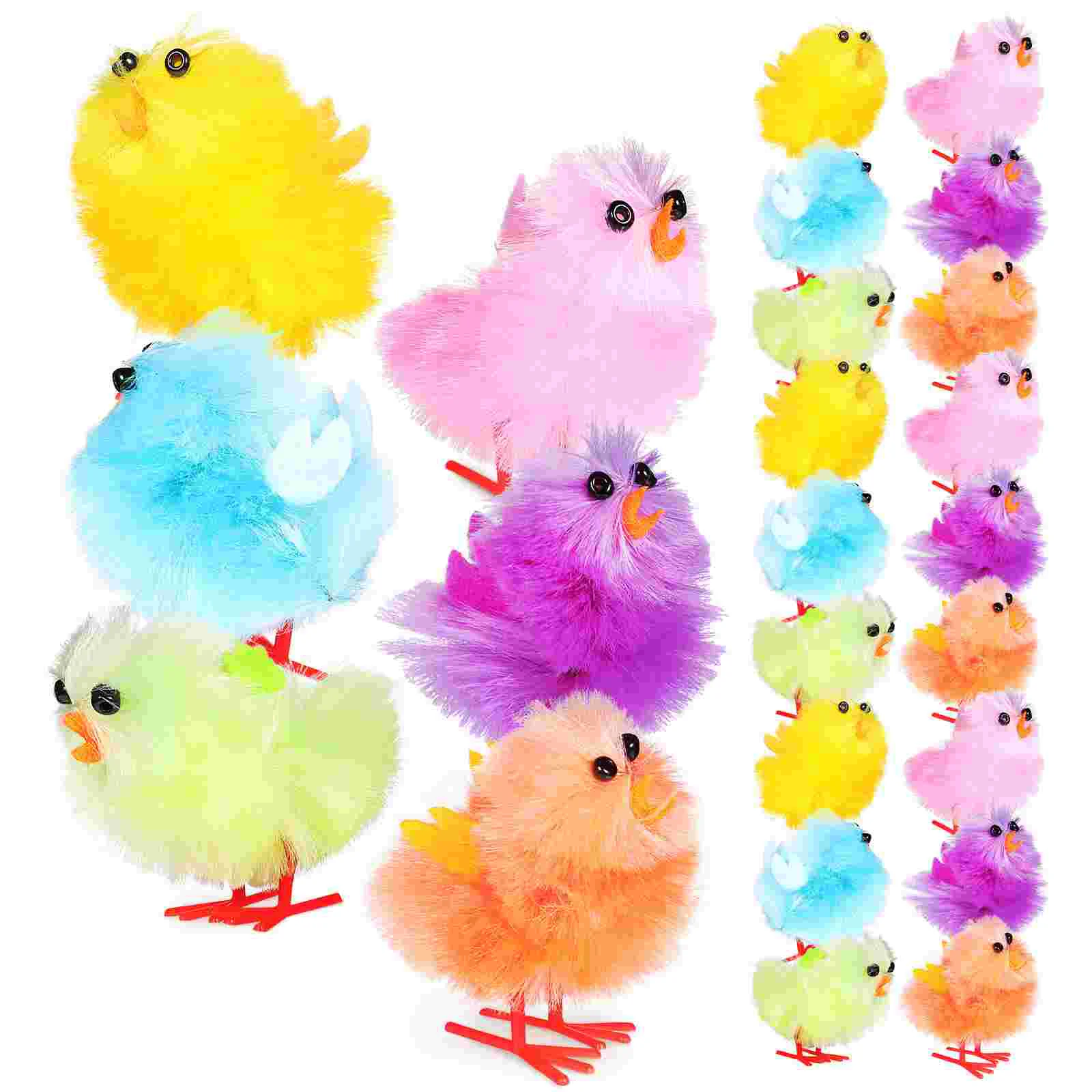 

36 Pcs Decorative Chick Party Favors Fun Chicks Toys Baby Decoration Dollhouse Gifts Stuffed Chicken for Kids Hat Dolls