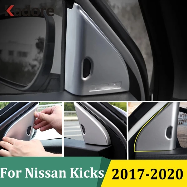 

Для Nissan Kicks 2017 2018 2019 2020 матовая передняя дверь, окно, стойка, треугольная крышка, наклейки, аксессуары для интерьера
